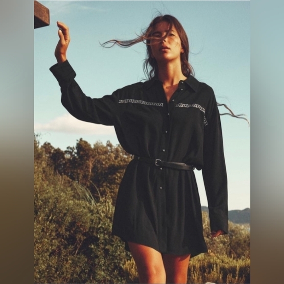 Zara Dresses & Skirts - Zara STUDDED MINI DRESS( BELT NOT INCLUDED) M
